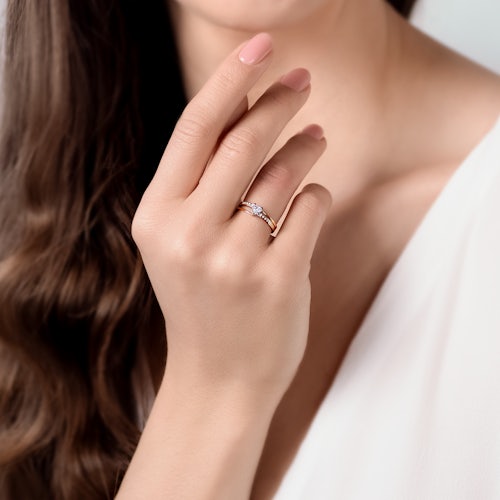 Pierścionek zaręczynowy SAVICKI: złoty, diamenty